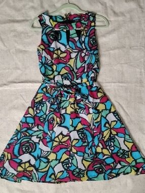 I.LE New York Floral Print Dress - Pink & Green